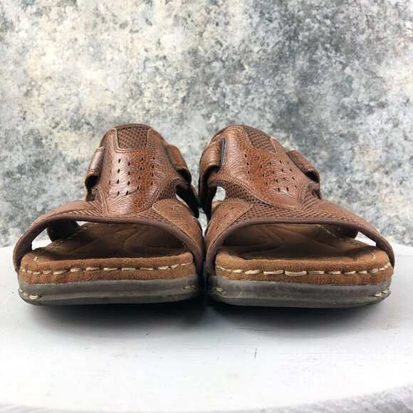 Earth Spirit Men's Size 13 Gelron 2000 Brown Leather Hook & Loop Casual Slides - Picture 2 of 15